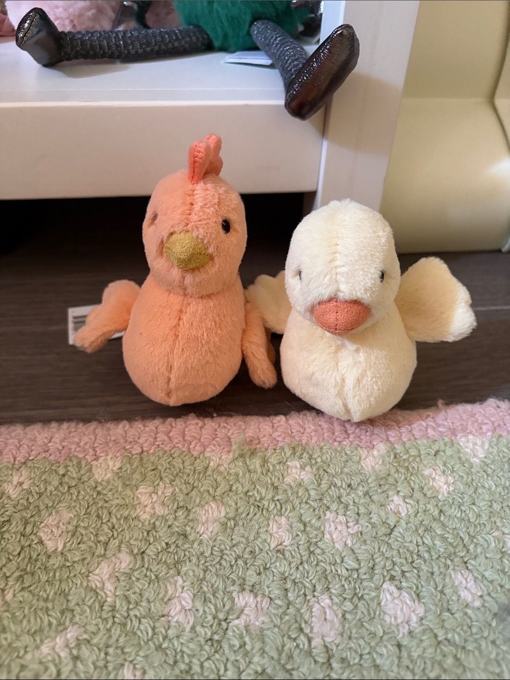 Jellycat fluffy chicken and duck set
